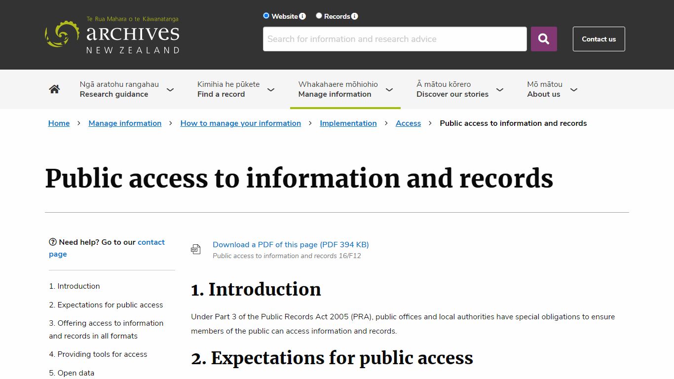 Public access to information and records – archives new zealand