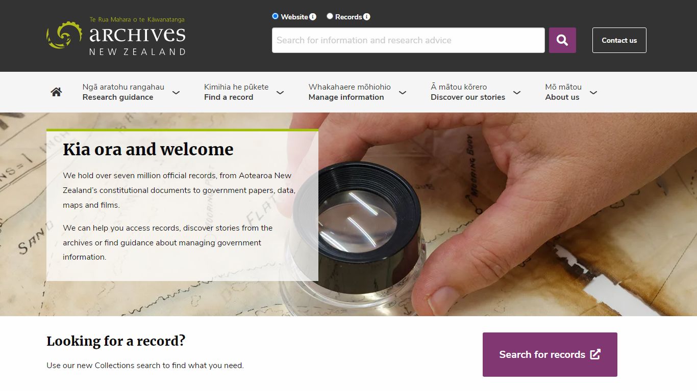 Archives homepage